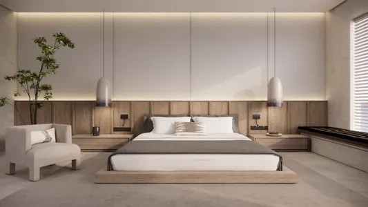 Enscape侘寂风卧室场景SketchUp草图大师模型下载1474