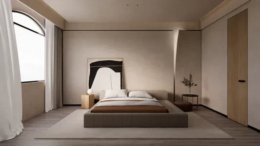 Enscape侘寂风卧室场景SketchUp草图大师模型下载1479