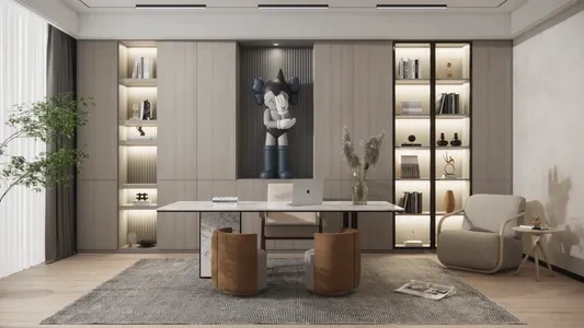 Enscape书房场景SketchUp草图大师模型下载1485