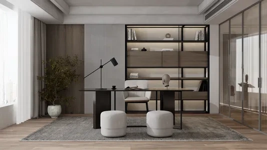 Enscape书房场景SketchUp草图大师模型下载1487