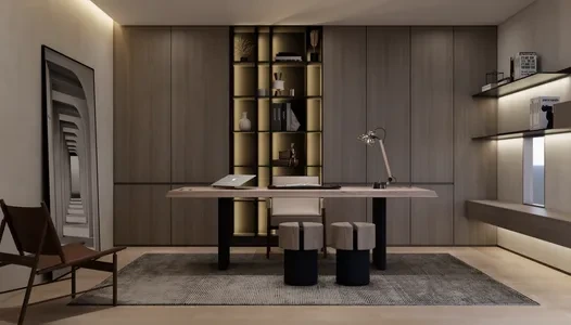 Enscape书房场景SketchUp草图大师模型下载1490