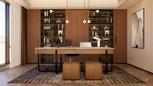 Enscape书房场景SketchUp草图大师模型下载1493