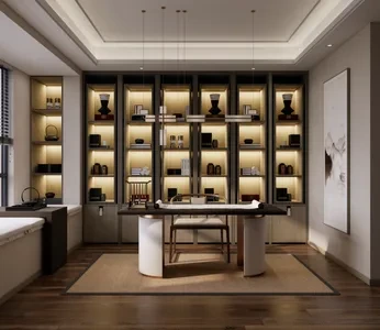 Enscape书房场景SketchUp草图大师模型下载1495