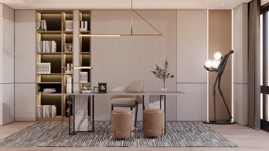 Enscape书房场景SketchUp草图大师模型下载1496
