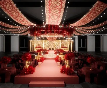 Enscape酒店婚庆宴会厅场景SketchUp草图大师模型下载2324