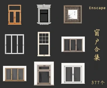 窗户SU草图大师sketchup模型免费下载T119