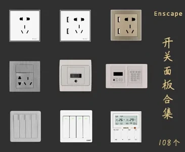 开关多媒体面板SU草图大师sketchup模型免费下载T123