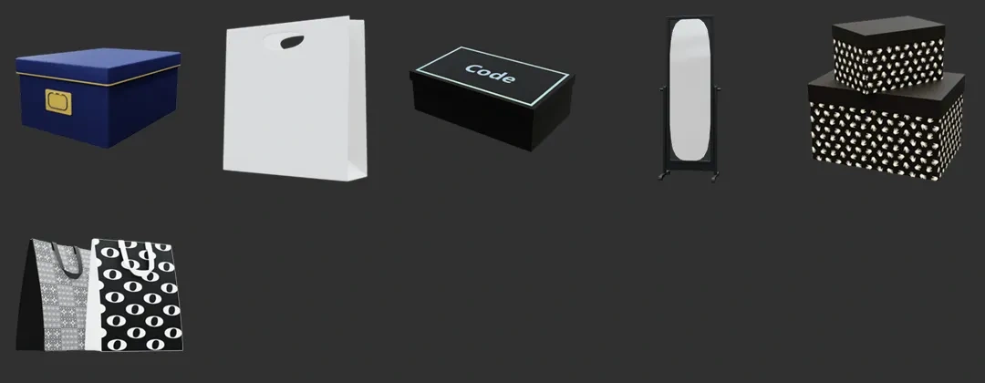 107服装用品Blender资产库-服装鞋帽3D模型