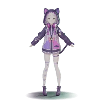 blender卡通女性角色3D模型小女孩ID62237猫儿女孩