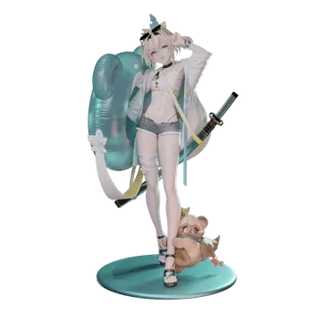 blender卡通女性角色3D模型小女孩ID62240武士刀女孩