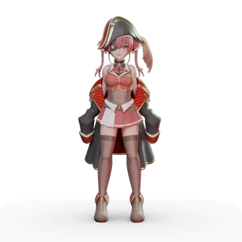 blender卡通女性角色3D模型小女孩ID62242女海盗