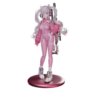 blender卡通女性角色3D模型小女孩ID62252背武器的女孩