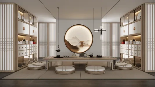 Enscape茶室场景SketchUp草图大师模型下载1499